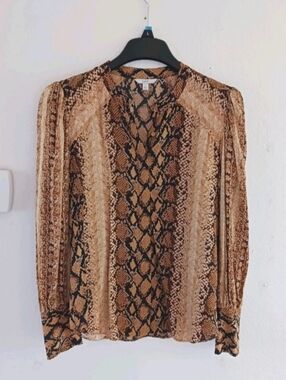 JOIE‎ Talin Snake Print Button Front Blouse